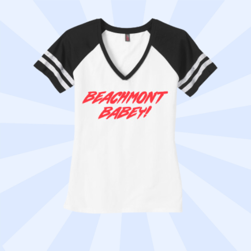 Beachmont Babey! Ladies V-Neck Tee